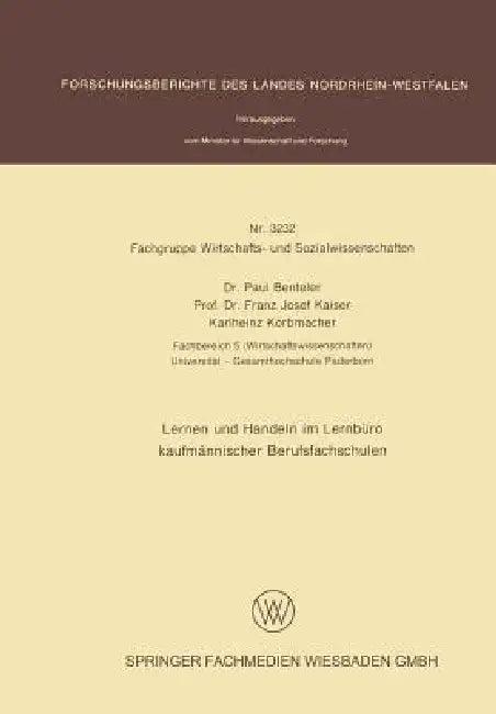 Lernen Und Handeln Im Lernbüro Kaufmännischer Berufsfachschulen (English, Paul Benteler)