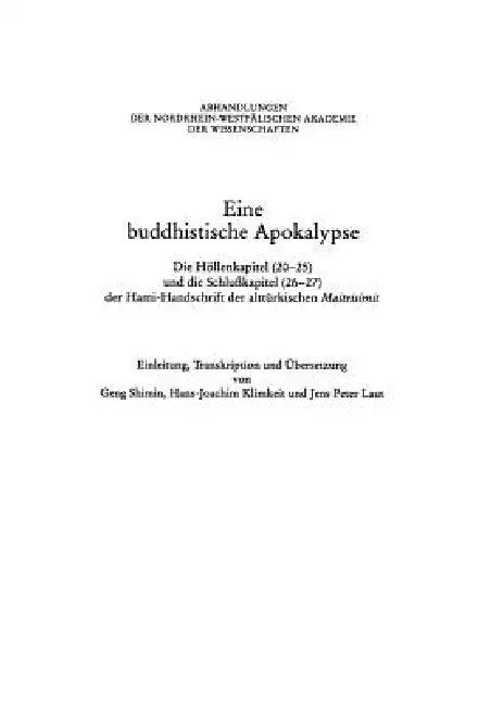 Eine Buddhistische Apokalypse (English, Shimin Geng)