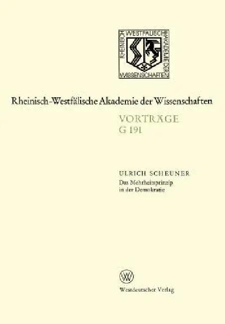 Das Mehrheitsprinzip in Der Demokratie (English, Ulrich Scheuner)