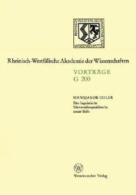 Das Linguistische Universalienproblem in Neuer Sicht (English, Hansjakob Seiler)