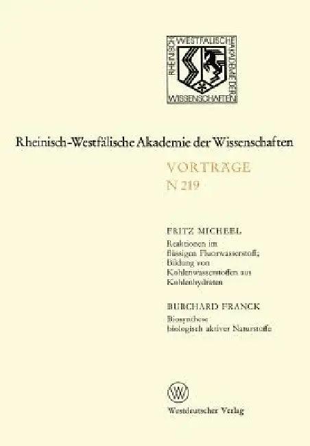 Natur-, Ingenieur- Und Wirtschaftswissenschaften (English, Fritz Micheel)