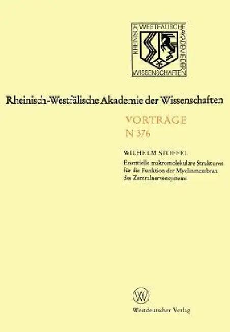 Rheinisch-Westfälische Akademie Der Wissenschaften (English, Wilhelm Stoffel)