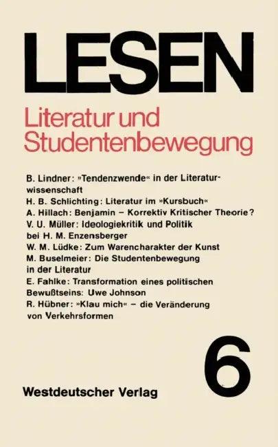 Literatur Und Studentenbewegung (English, W. Martin)