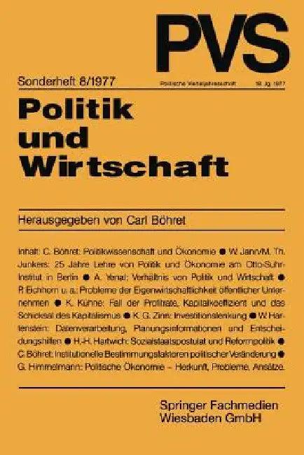 Politik Und Wirtschaft (English, Carl Böhret)