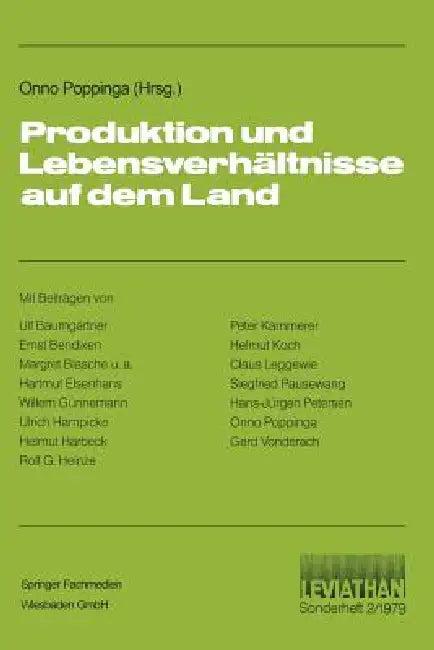 Produktion Und Lebensverhältnisse Auf Dem Land (English, Onno Popping)
