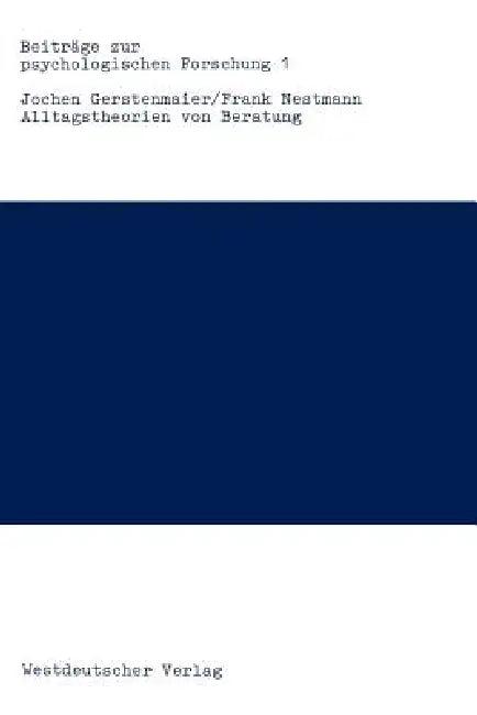 Alltagstheorien Von Beratung (English, Jochen Gerstenmaier)