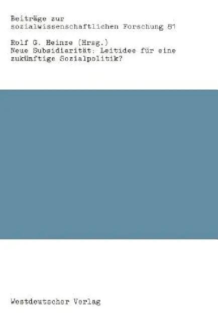 Neue Subsidiarität (English, Rolf Heinze)