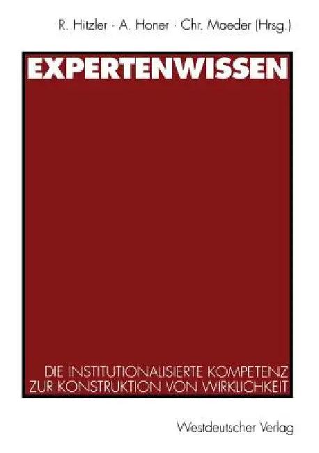 Expertenwissen (English, Ronald Hitzler)