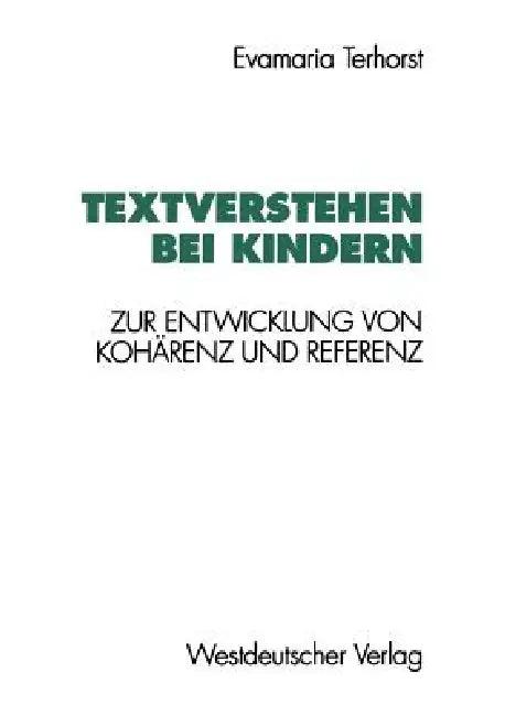 Textverstehen Bei Kindern (English, Evamaria Terhorst)