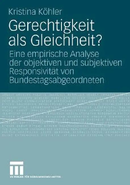 Gerechtigkeit ALS Gleichheit? (English, Kristina Köhler)
