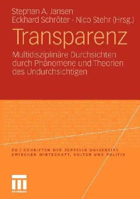 Transparenz (English, Stephan A. Jansen | Cornelia Wallner | Eckhard Schröter)