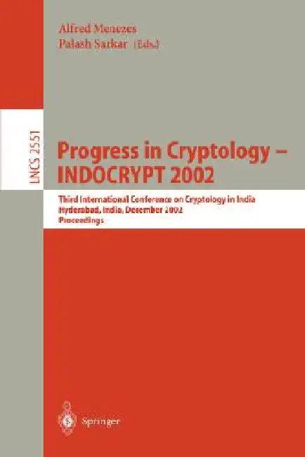 Progress in Cryptology - Indocrypt 2002 (English, Alfred Menezes | Palash Sarkar)