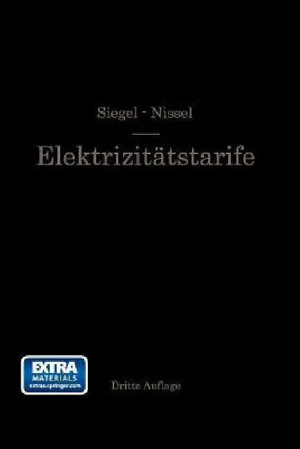 Die Elektrizitätstarife (English, G. Siegel | H. Nissel)