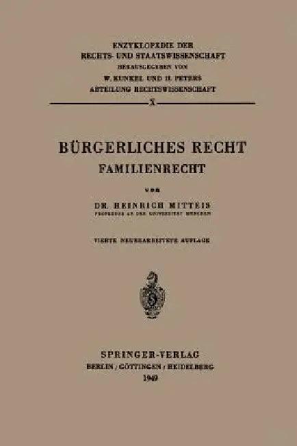 Bürgerliches Recht (English, Heinrich Mitteis)