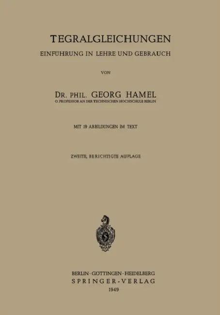 Integralgleichungen (English, Georg Hamel)