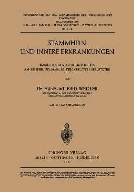 Stammhirn Und Innere Erkrankungen (English, Hans-Wilfrid Wedler)