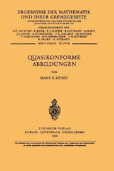 Quasikonforme Abbildungen (English, H. P. Künzi)