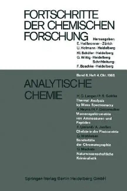 Analytische Chemie (English, H. G. Langer | R. S. Gohlke | K. Heyns)