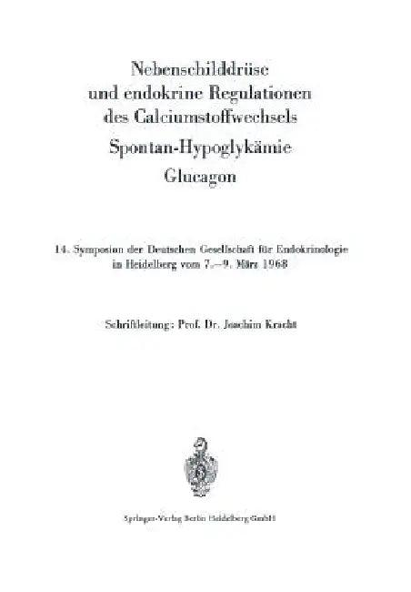 Nebenschilddrüse Und Endokrine Regulationen Des Calciumstoffwechsels (English, Joachim Kracht)