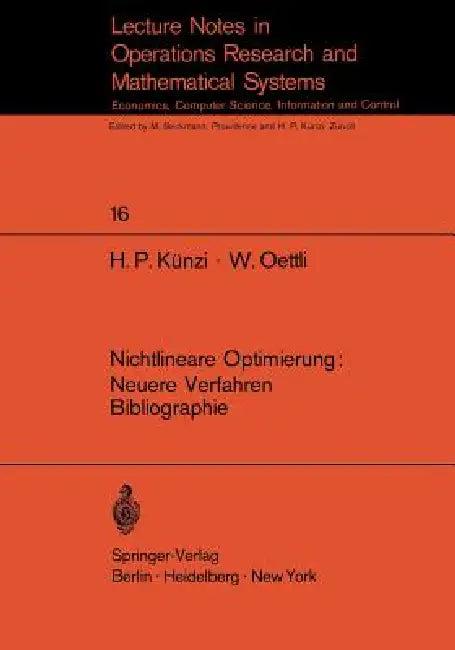 Nichtlineare Optimierung (English, R. Pfranger | H. P. Künzi | S. T. Tan)