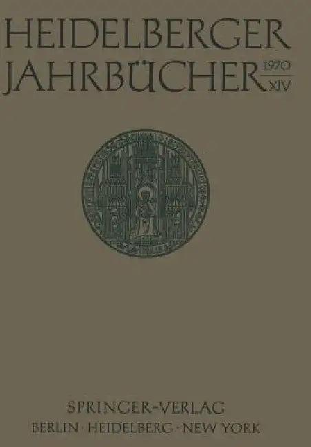 Heidelberger Jahrbücher (English, H. Schipperges | Kenneth A. Loparo)