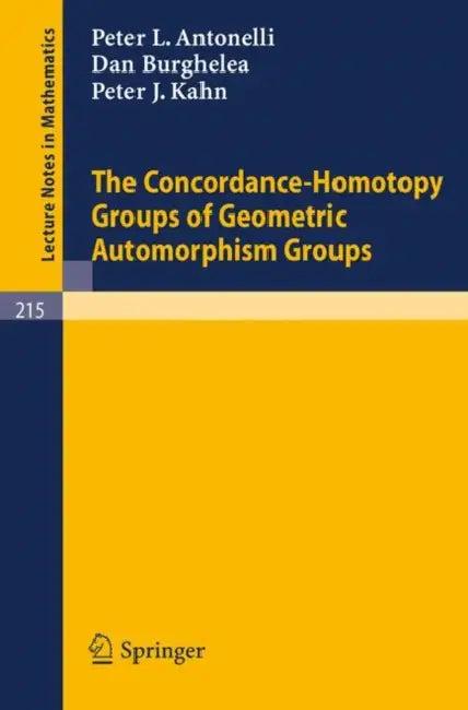The Concordance-Homotopy Groups of Geometric Automorphism Groups (English, P. L. Antonelli | D. Burghelea | P. J. Kahn)