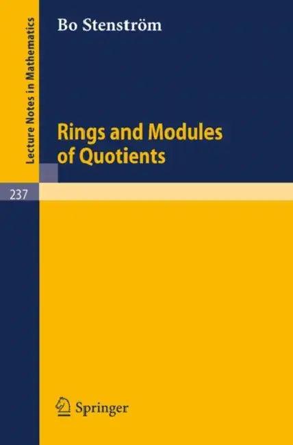 Rings and Modules of Quotients (English, B. Stenström)