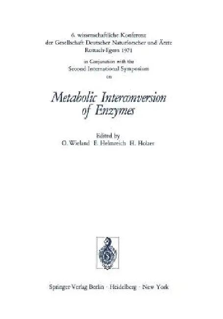Metabolic Interconversion of Enzymes (English, Otto Wieland | Ernst Helmreich | H. Holzer)
