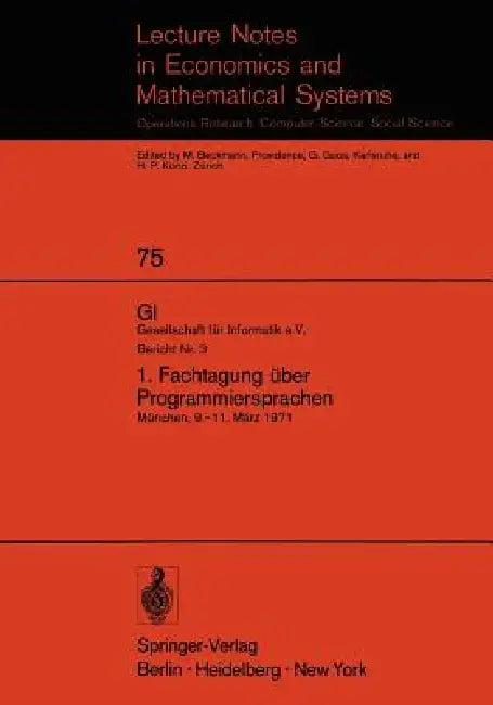 1. Fachtagung Über Programmiersprachen (English, Hans Langmaack | Manfred Paul)