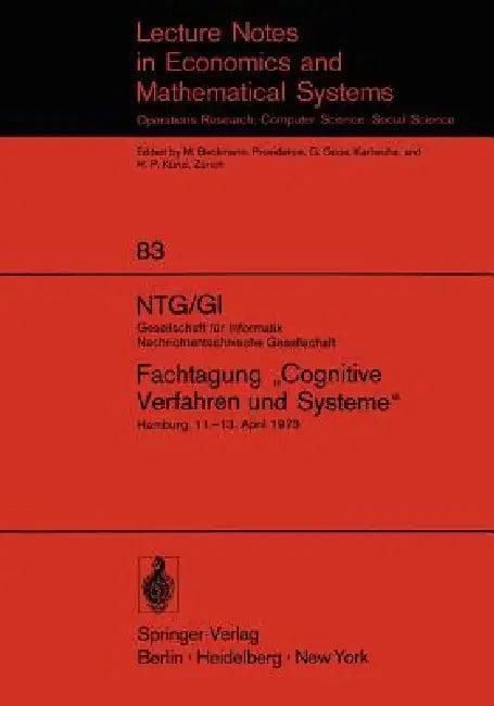 Ntg/GI Gesellschaft Für Informatik Nachrichtentechnische Gesellschaft. Fachtagung "Cognitive Verfahr (English, Theodor Einsele | Wolfgang Giloi | Hans-Hellmut Nagel)