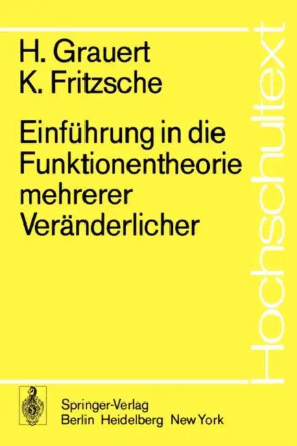 Einführung in Die Funktionentheorie Mehrerer Veränderlicher (English, H. Grauert | K. Fritzsche)