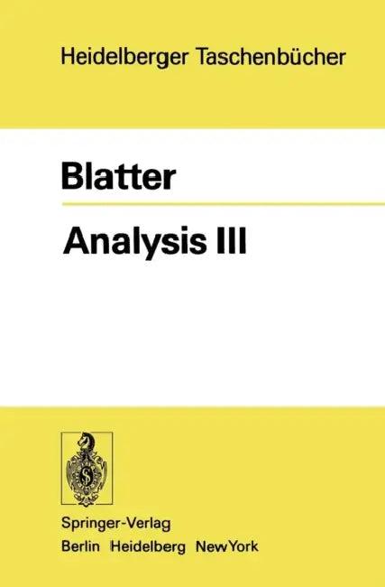 Analysis III (English, C. Blatter)
