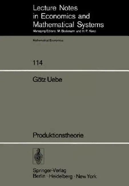 Produktionstheorie (English, J. Fischer | G. Uebe)