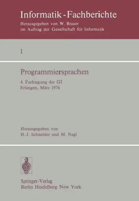 Programmiersprachen (English, H. J. Schneider | M. Nagl)