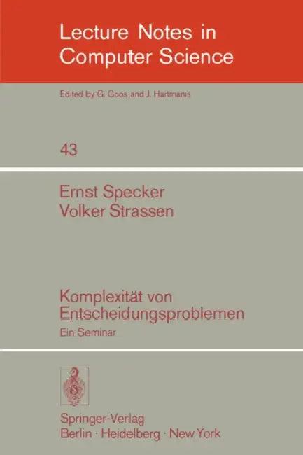Komplexität Von Entscheidungsproblemen (English, E. Specker | V. Strassen)