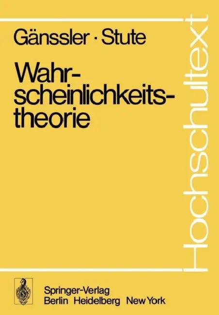 Wahrscheinlichkeitstheorie (English, Peter Gänssler | Winfried Stute)