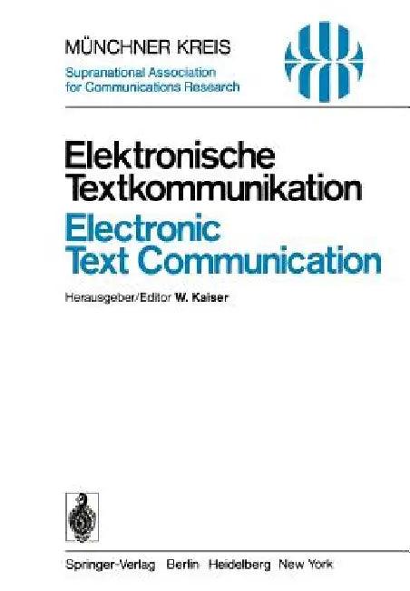 Elektronische Textkommunikation / Electronic Text Communication (English, W. Kaiser)