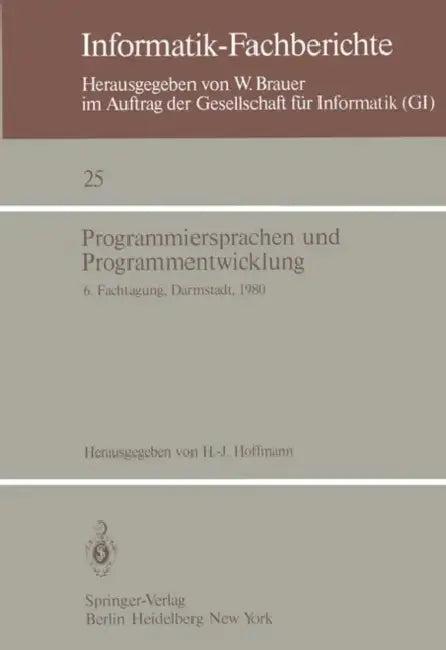 Programmiersprachen Und Programmentwicklung (English, H. -J Hoffmann)