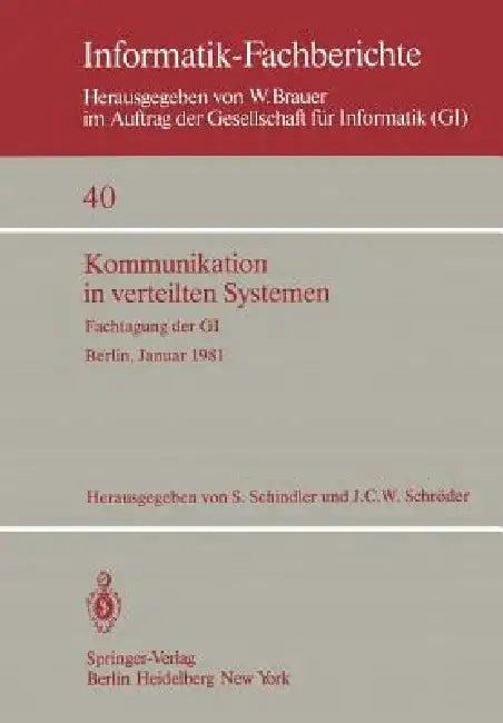 Kommunikation in Verteilten Systemen (English, S. Schindler | J. C. W. Schröder)