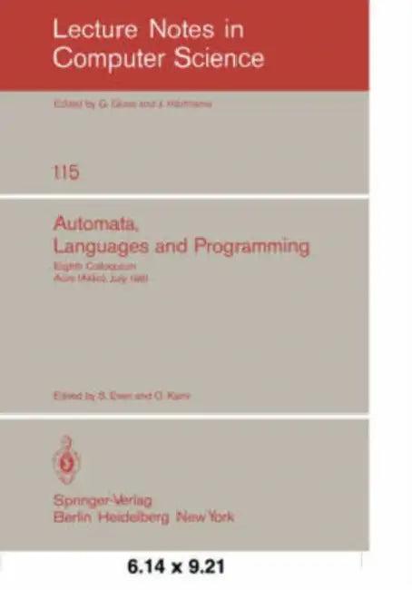 Automata, Languages and Programming (English, S. Even | O. Kariv)