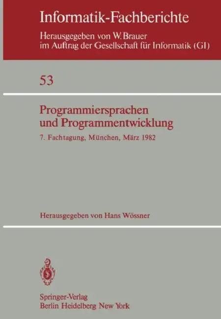 Programmiersprachen Und Programmentwicklung (English, H. Wössner)
