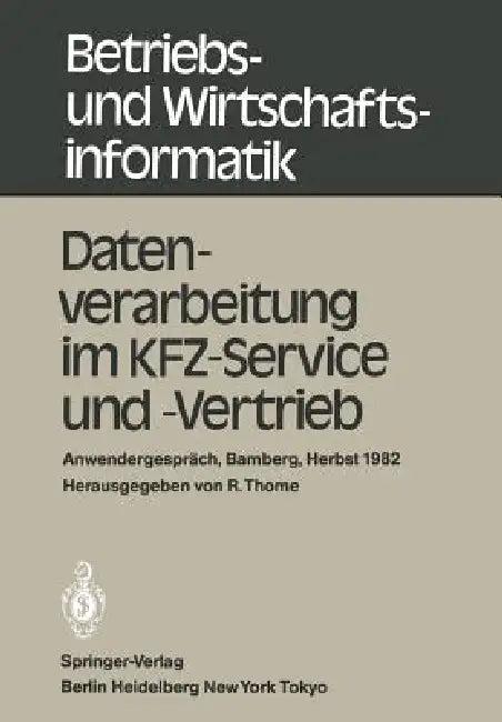 Datenverarbeitung Im Kfz-Service Und -Vertrieb (English, R. Thome)