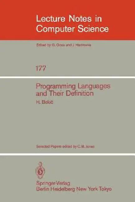 Programming Languages and Their Definition (English, H. Bekic | C. B. Jones)