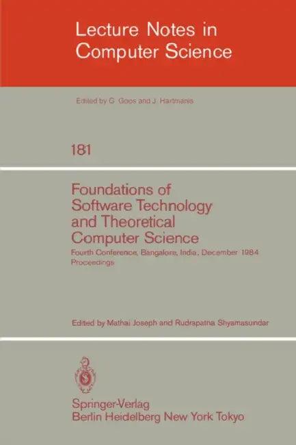 Foundations of Software Technology and Theoretical Computer Science (English, M. Joseph | R. Shyamasundar)