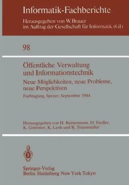 Öffentliche Verwaltung Und Informationstechnik (English, Heinrich Reinermann | Herbert Fiedler | Klaus Grimmer)