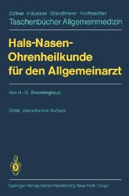 Hals-Nasen-Ohrenheilkunde Für Den Allgemeinarzt (English, Hans-Georg Boenninghaus)