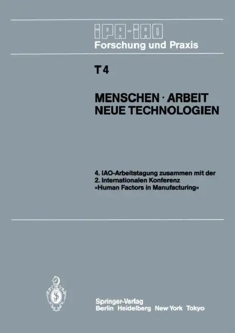 Menschen - Arbeit Neue Technologien (English, H. -J Bullinger)