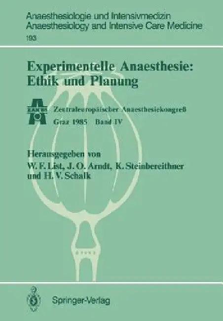 Experimentelle Anaesthesie (English, Werner F. List | J. O. Arndt | Hanns V. Schalk)