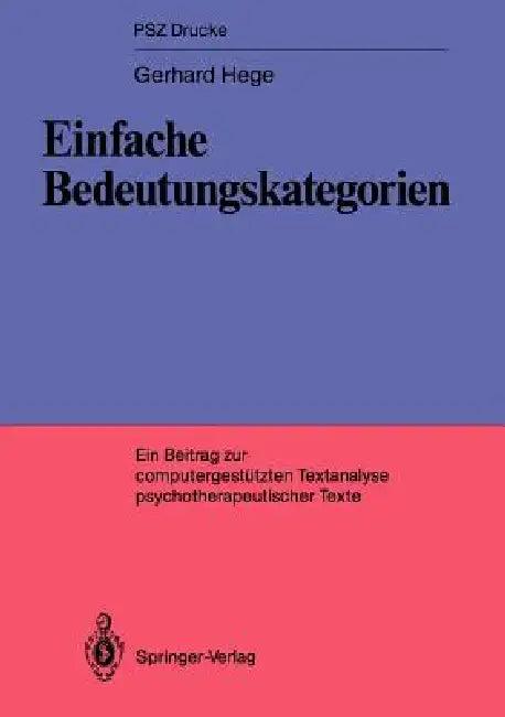 Einfache Bedeutungskategorien (English, Gerhard Hege)