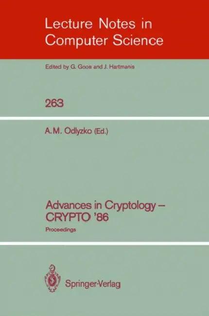 Advances in Cryptology - Crypto '86 (English, Andrew M. Odlyzko)